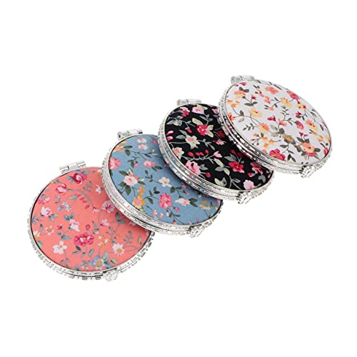 Fomiyes 4Pcs Double Sided Makeup Mirror Mini Mirrors Mini Vanity Mirror Travel Makeup Mirror Vintage Mirror Personalised Compact Mirror Pocket Mirror Magnifying Pocket Makeup Mirror Round #TOP23