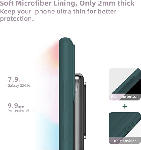 Image of DIZORO Microfiber Candy Case Compatible for Samsung S20 Smooth Touch Cushion Liquid Soft Silicone Gel Rubber Phone Cases Non-Slip Full Body Protective Shockproof Back Cover (Forest Green)