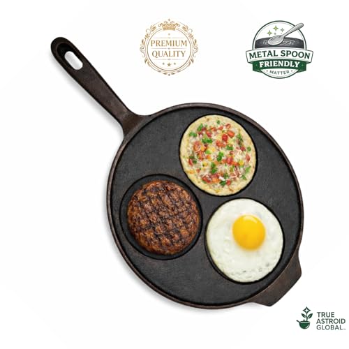 Image of Pre-Seasoned Cast Iron Uttapam Tawa | Uttappa Maker Tawa | Pancake, Appam & Egg Fry Pan | Induction Friendly | Naturally Nonstick, 100% Pure & Toxin-Free, No Chemical Coating