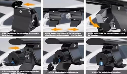 Roof Rack Cross Bars Fit for Toyota Tundra 2022-2025 Anti Theft Aluminum Crossbars Cargo Luggage Carrier 2PCS Black Without Roof Rail - Thumbnail 6