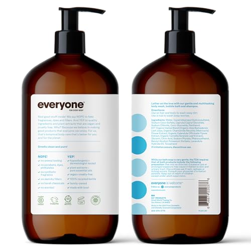 Everyone For Every Body Everyone 3-In-1 Soap, Body Wash, Bubble Bath, Shampoo, 32 Ounce (Pack Of 2), Unscented thumb #1