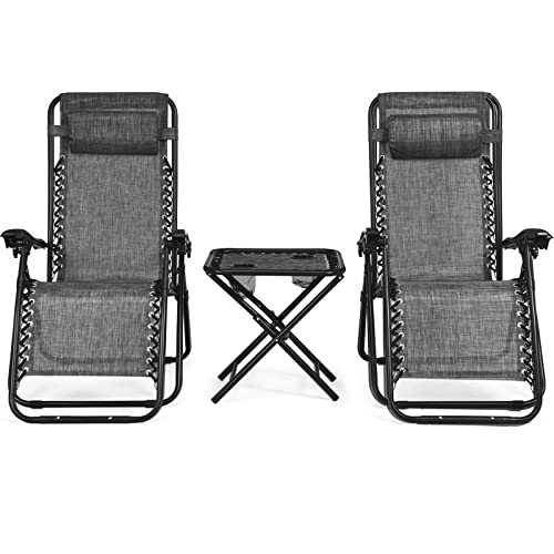 Tangkula Outdoor Zero Gravity Chair Set
