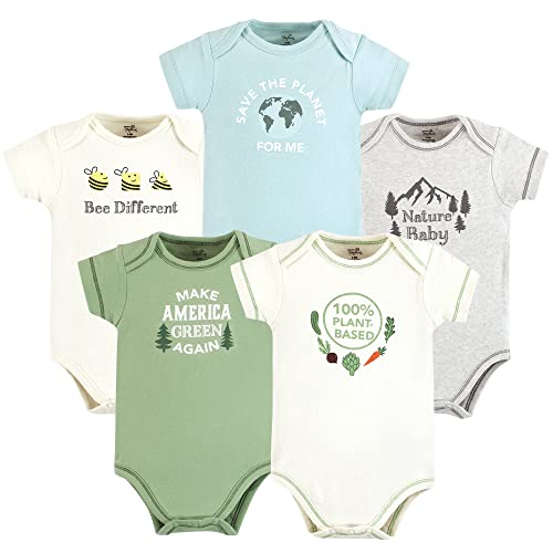 Touched By Nature Unisex Baby Organic Cotton Bodysuits, Planet Based, 12-18 Months #TOP6