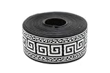 11 Yard Spool 1.37 inches Greek Key Jacquard Ribbon Upholstery Trim DIY Sewing Supplies 35060 (Black