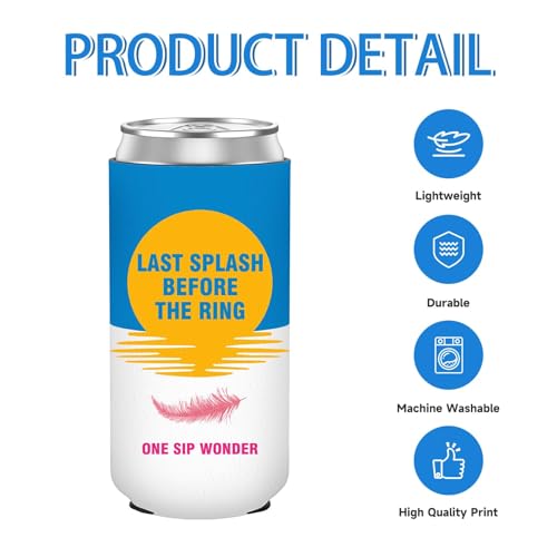 Image of 12 PCS Bachelorette Party Can Cooler Sleeves Insulated Neoprene Drink Holder for Bridesmaid Gifts Bridal Shower Decorations, Bachelorette Party Favors, 12 oz Slim