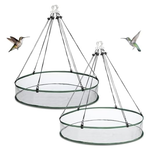 FoldTier 2 Pieces Universal Wild Bird Seed Catcher Hanging Hoop Platform Bird Seed Catcher Tray for Hummingbird Feeders Bee Feeder Outdoor Garden Accessories (24 Inch)