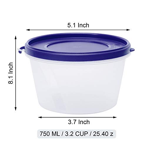 Image of Cutting EDGE Nesterware 750ml Stackable Container (Set of 12, Dark Blue) | BPA-free plastic, stackable design, leak-proof, kitchen storage, pantry, fridge, meal prep, reusable, travel use