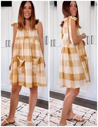 Image of AMEBELLE Summer Mini Dresses for Women Casual Sleeveless Tank Dresses Crewneck Flowy Sundress with Pockets