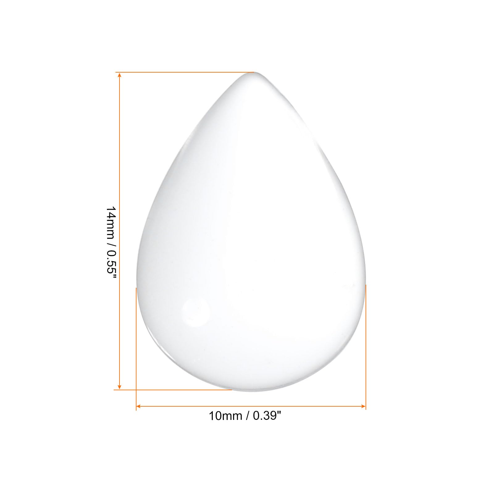 PATIKIL Transparent Glass Cabochons, 100Pcs 10x14mm Drop Shaped Glass Dome Tiles for Photo Pendant Jewelry Making Clear - Image 2