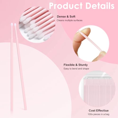 Image of MAYCREATE 100-Count Precision Cotton Swabs, Detailing Cotton Buds for Makeup, Micro-Tip Cotton Applicators for Eyeliner, Nail Art & Touch-Ups