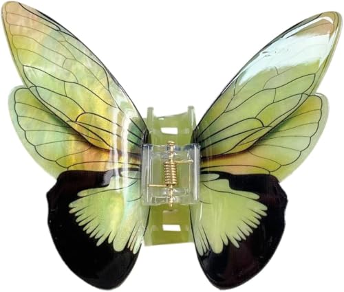 KEMMINTVN Butterfly Hair Claw Clip 3D Colorful Acrylic Strong Hold for Thick Hair Cute Girlish Style Bridesmaid Gift for Women