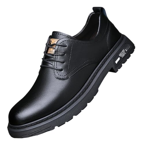 Men's Oxford Casual Business Leather Shoes Lace-Up Cowhide Dress Shoes