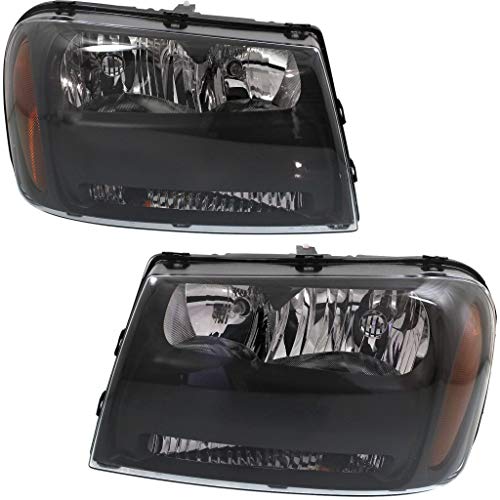 For Chevy Trailblazer Headlight Assembly 2006 07 08 2009 Pair Driver and Passenger Side L Model DOT Certified GM2502304 + GM2503304