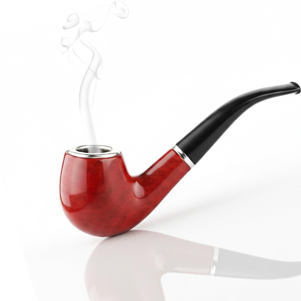Glossy Wood Bent Pipe for Tobacco-image-31