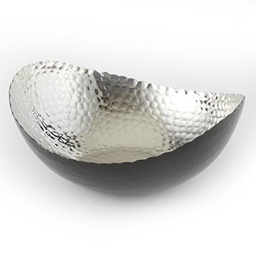 Elegance Eclipse Bowl, 8.25" x 7.5", Black/Silver - Thumbnail 2
