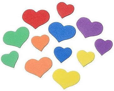 Mini Heart Foam Stickers 180/Pkg-Primary Colors
