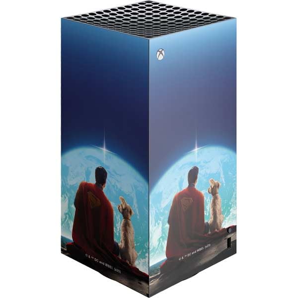 Skinit Decal Gaming Skin Compatible with Xbox Series X Digital Edition Console - Officially Licensed Superman 2025 Superman & Krypto Watch The Earth Design