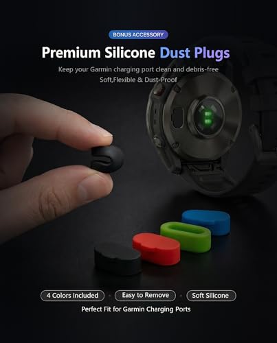 iDaPro schutzglas für Garmin Fenix 7X Pro (Solar/Sapphire Solar)/Fenix 7 X (Solar/Sapphire Solar) smartwatch displayschutz schutzfolie[4Pcs]+Silikon Staubstecker[4Pcs],Hartglas,9H,Kratzfest