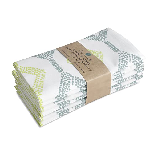 Image of FINGERCRAFT Kitchen Cloth 100% Soft High GSM Cotton Fabric Kitchen Towel, 20 x 30 Inches Perfect Size for Kitchen Uses, Set of 6, Multipurpose Use as Dish Towel, Bar Towel (Diamond Dot Yellow)