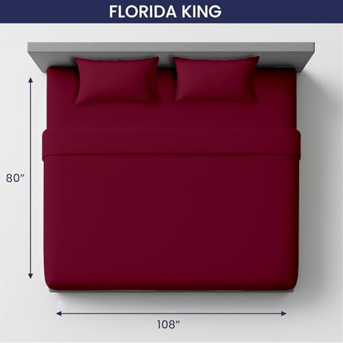 Image of SGI bedding 108 inchx80 inch 4 Pc Florida King Sheet Set 600 TC 18 inch Deep, Burgundy