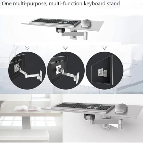 Laptop Wall Mount - Adjustable 360° Rotating Holder, Foldable Aluminum Arm for Space-Saving Home Office & Gaming Workstations