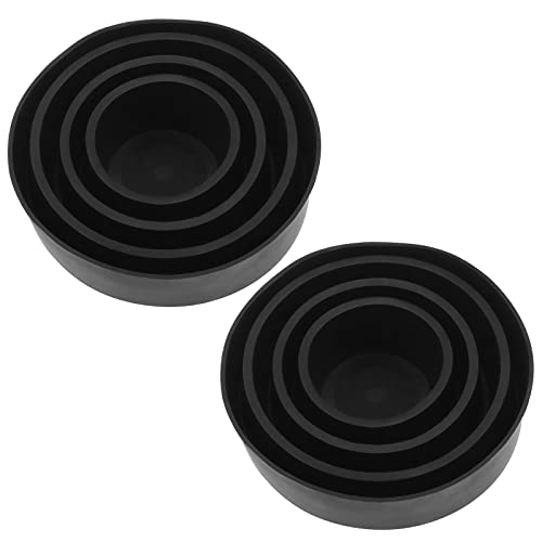 EMSea 2PCS Car LED Headlight Dust Covers 45-90mm Rubber Seal Waterproof Dustproof Headlamp Cap Car Headlight Housing Shell Cap Black