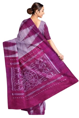 Image of Ikat Women Cotton Saree, Handmade Pure Cotton Khandua Saree, Ikkat Orissa Traditional Handloom Saree Without Blouse 45