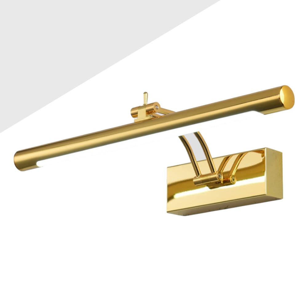 DOITOOL Lampada Specchio Bagno 40Cm Dorata Faro a Led Applique Da Parete Moderno Luce Specchio Per Trucco Camera Da Letto Soggiorno Facile Installazione