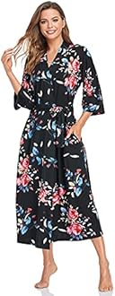 Women's Soft Robes Long Bath Robes Full Length Kimonos Sleepwear Dressing Gown,Solid Color