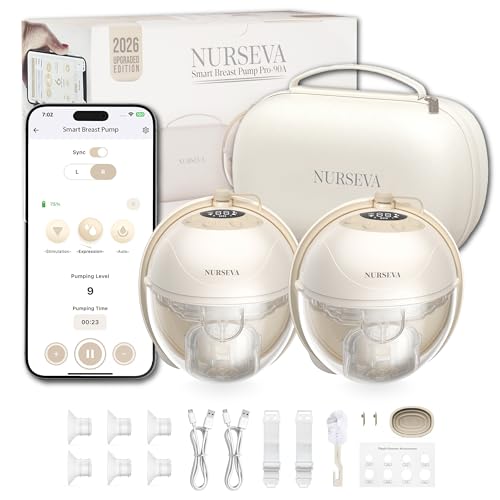Pro-90A Smart Hands Free Breast Pump – 2026 Upgrade, Wireless Double (2) Electric Wearable Breast Milk Pumps for Mom – 3D Multi-Modes & Levels – App Controlled, Portable, Discreet, BPA Free