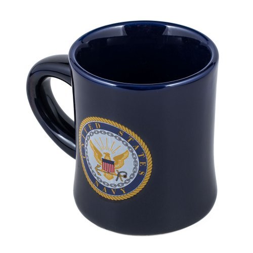 United States Navy Decal Logo Navy Blue Stoneware Diner Mug - Holds 10 Ounces by MCI - Image 4