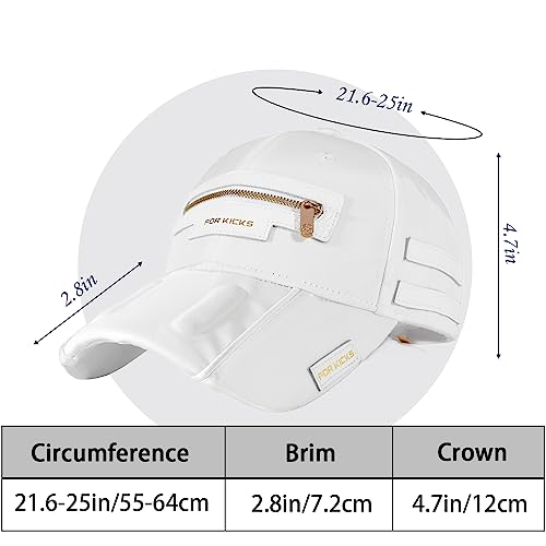 FK-FORKICKS-Luxury-Baseball-Cap-UPF-50-Trucker-Hat-Unisex-Snapback-Hat-Waterproof-Dad-Hat-Girls-Ponycaps-Adjustable-Size-White