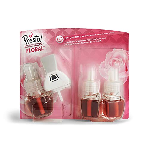 Amazon Brand - Presto! Air freshener Starter Kit Plug-In Diffuser and Refill (1 Diffuser and 3 Refill) - UK Plug - Pack of 3