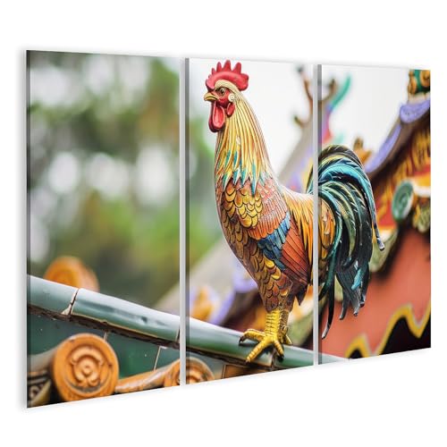 Tableau coq en céramique colorée pour créer un salon zen et artistique