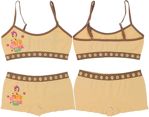 ToBeInStyle Girl Pack of 6 Set Spaghetti Strap Training Bras & Boyshorts Bikinis2