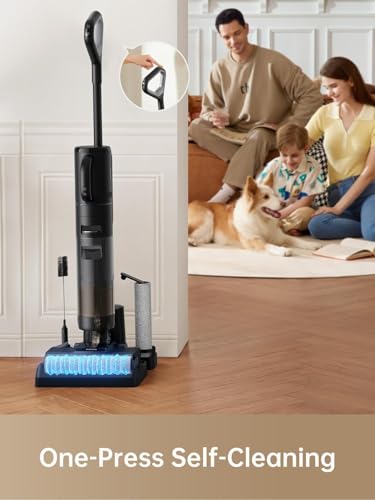 Image of DREAME H12 Dual Smart Wet Dry Upright Vacuum, Floor Cleaner Mop Combo 4-in-1 Cordless Stick Vacuum for Multi-Surface, One-Step Self Cleaning with Hot Air Drying