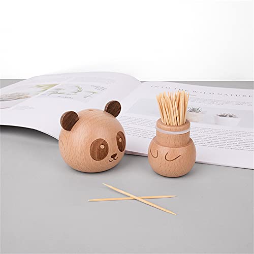 Houten Tandenstokerdoos, Tandenstokerdispenser, Cartoon Mini-panda Tandenstokerhouder, Creatieve Draagbare… - Image 4