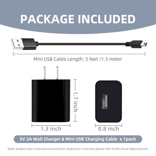 Image of 5ft Mini USB Charger Cord for Garmin Delta XC /Sport /Sport XC /Upland /Upland XC,Darklimiter Deluxe,TI-84 Plus /CE /C Silver,Blue Yeti /Pro Mic,T5,GPS Dog Device,Dash Cam,Camera,PS3 Controller,MP3 Player