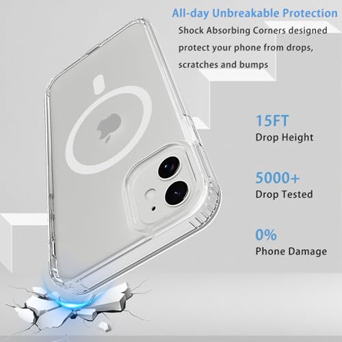 Image of Magnetic iPhone 12 /12Pro case,Compatible with Magsafe, Military-Grade Protection,Slim Translucent Matte Shockproof with Anti-Scratch Anti-Fingerprint Phone Cover (transparent, iPhone 12 /12Pro)