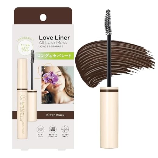 LoveLiner Máscara De Cílios À Prova D'Água Loveliner, Resistente A Suor, Sebo E Lágrimas, Pincel Curvo Preciso Sem Fibras, Maquiagem Japonesa Para Os Olhos Com Sérum Beleza, 30 G, Marrom Preto