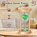 SuLiao Wooden Sand Timer 60 Minute Hourglass, Wood Turquoise Sand Clock, Small Watch 60 Min Timer, Hour Glass Sandglass for Home, Reloj De Arena, Office, Decorative, Game, Classroom