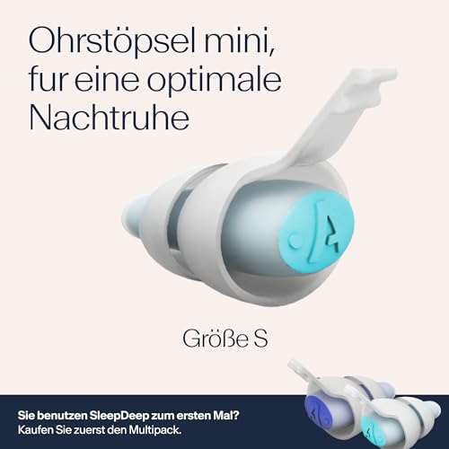 Alpine SleepDeep - Ohrstöpsel zum Schlafen und für Konzentration - 27dB - Neue 3D-Ovalform Ohrenstöpsel und weicher, geräuschdämpfender Kern für maximalen Komfort und Dämpfung - Größe S