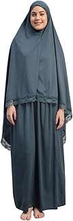 Styleville.in Women's Two-Piece Islamic Prayer Dress – Jilbab Abaya Set