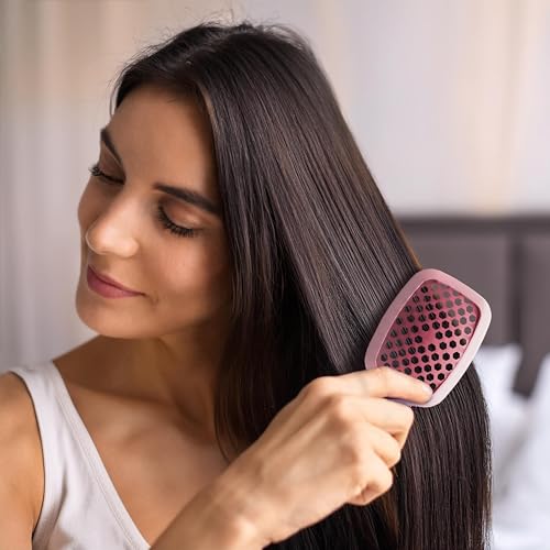 Image of FHI Heat UNbrush Mini Detangler Brush for Pain-Free Brushing on All Wet or Dry Hair Types - Durable Duoflex Anti-Static Bristles, Lightweight Handle, Vented Mini Hair Brush