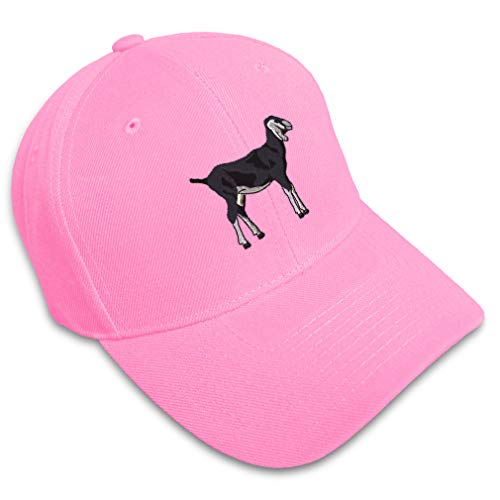 Custom Baseball Cap Nubian Goat A Embroidery Farm And Domesticated Animals Acrylic Dad Hats For Men & Women Soft Pink Design Only #TOP6