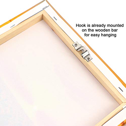 Sunflowers Painting Wall Art Canvas - Sunshine 3 Panles Framed Pictures Florals Giclee Prints Modern Home Decor Sunset Landscape Artwork Yellow Flowers For Living Room Kitchen Ready To Hang 12X16Inch #TOP4