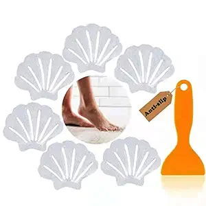 LYJD 20 PCS Non-Slip Bathtub Stickers (Clear),Shell Safety Bathroom Tubs Showers Treads Adhesive Decals Scraper