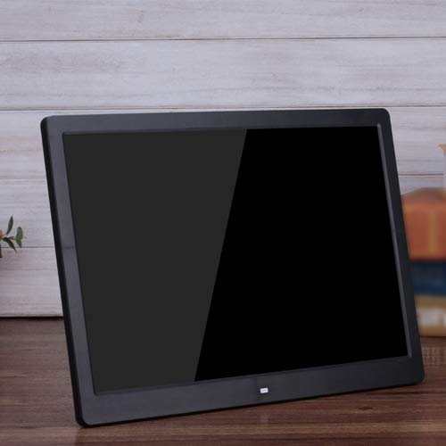 Cyfrowe ramki na zdjęcia 38.1 cm ultra wąska ramka elektroniczny album fotograficzny maszyna reklamowa wideo ekran LED rozdzielczość 1280 x 800 pokaz slajdów obraz cyfrowy, czarny, 15 cali