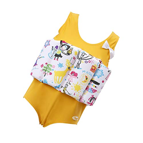BESPORTBLE, 1 peça, flutuabilidade, estampa de desenho amarelo, roupa de natação para treinamento de