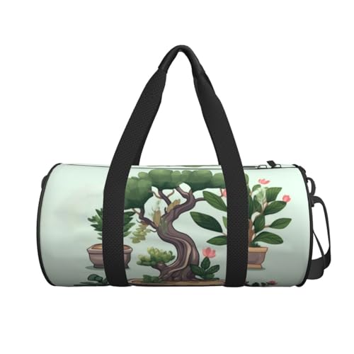 Travel Bag For Women,Bonsai Plant Print Personal Item Duffle Bags,Weekend Travel Duffel Tote Bag,Travel Sport Gym Bag For Men,Airplane Travel Essentials For Flying2